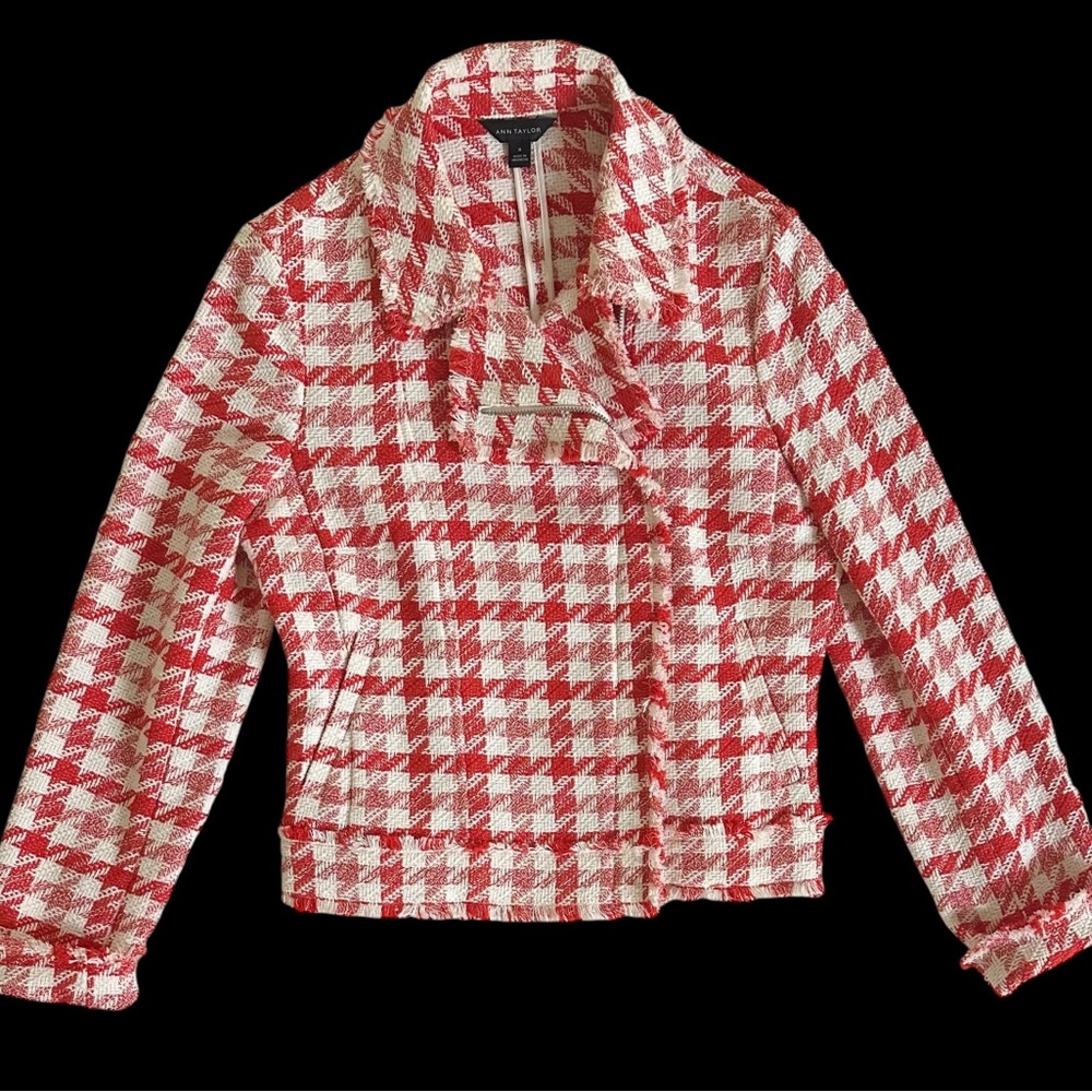 Ann Taylor orange and white jacket.  Size medium.